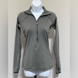 Nike Women's Gray Long Sleeve Quarter-Zip Top